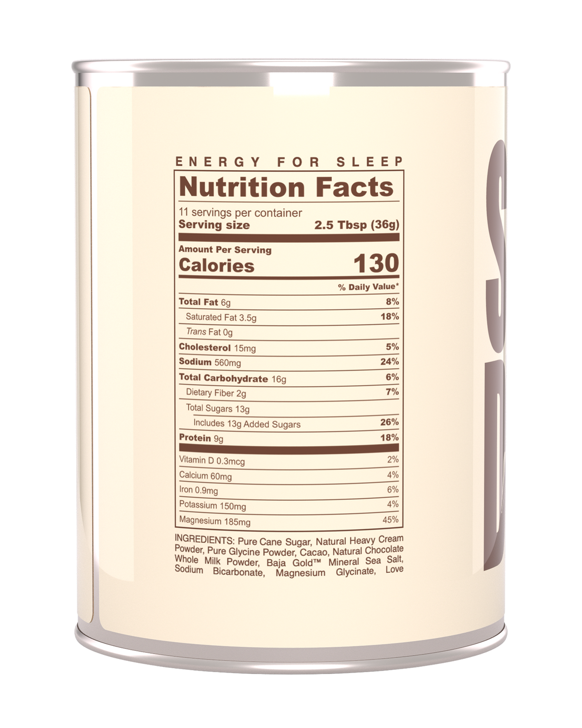 COCOA DE SLEEPY Nutritional Facts