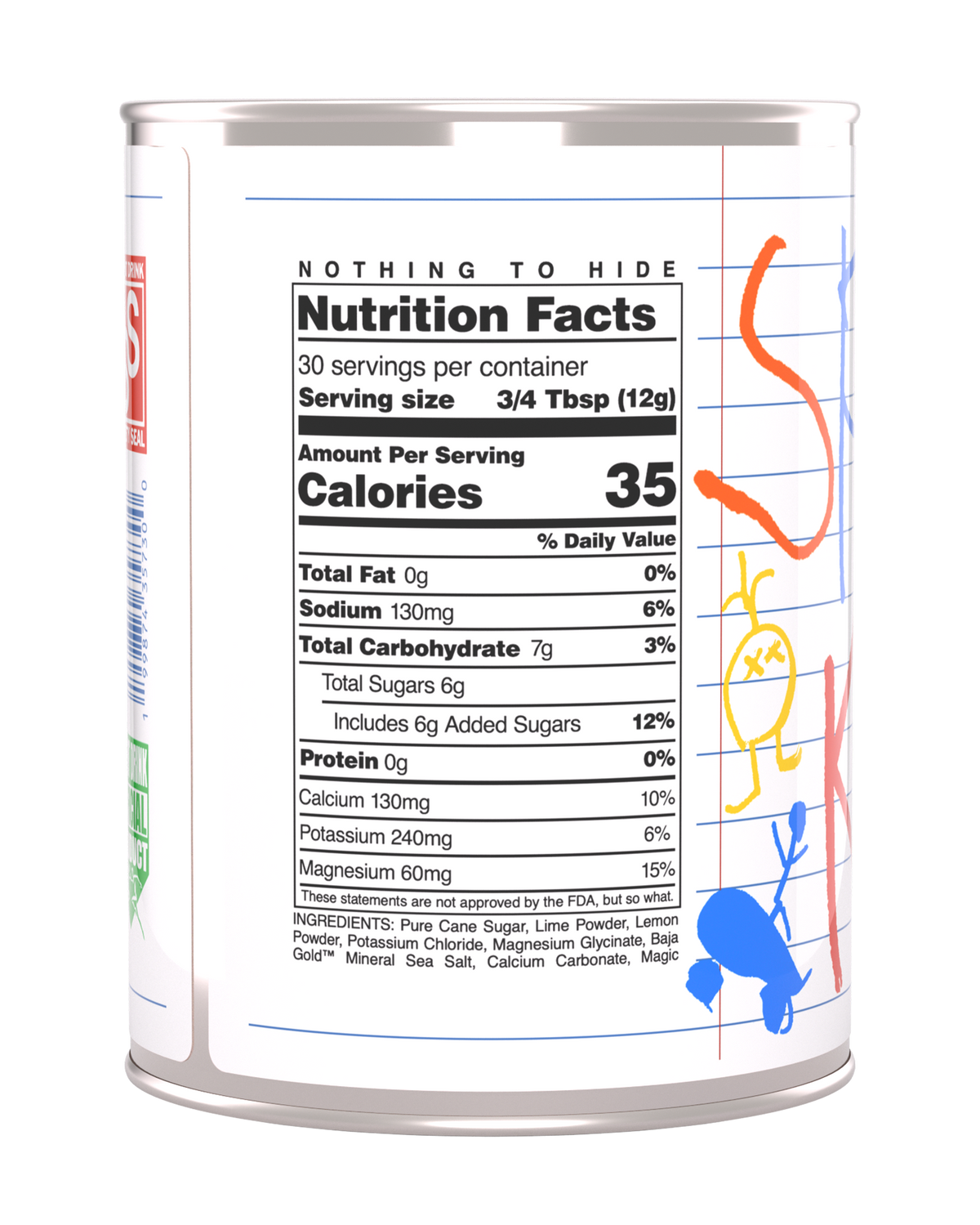 LEMON LIME BABY TIME Nutritional Facts