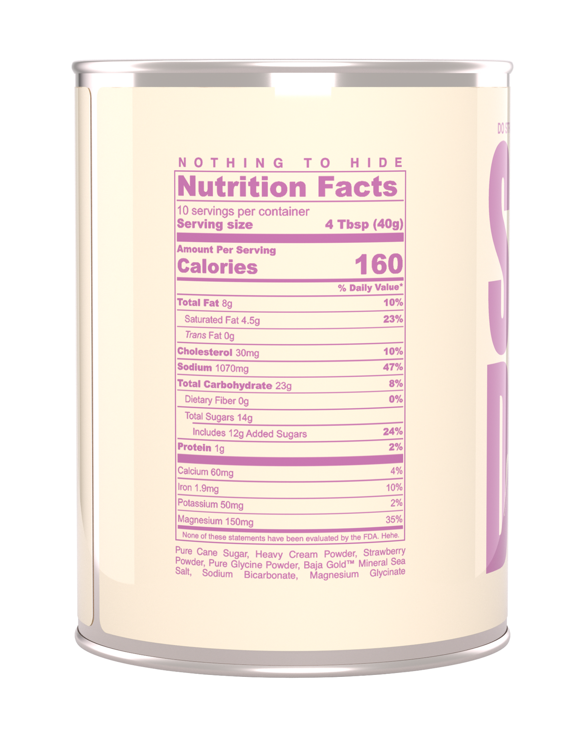 DO STRAWBERRIES DREAM OF ELECTRIC CREAM? Nutritional Facts
