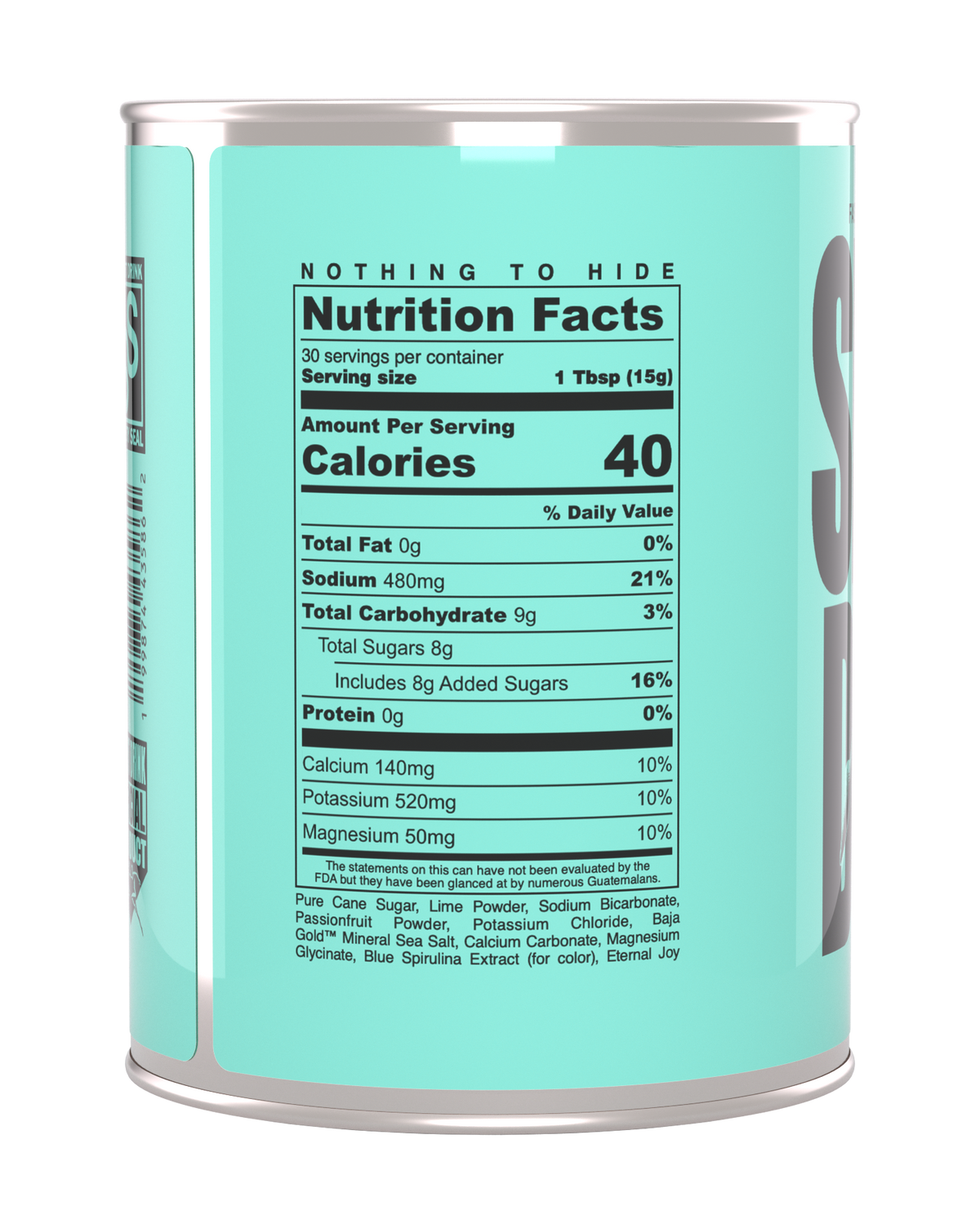 FAST TIMES AT PASSIONFRUIT LIME Nutritional Facts