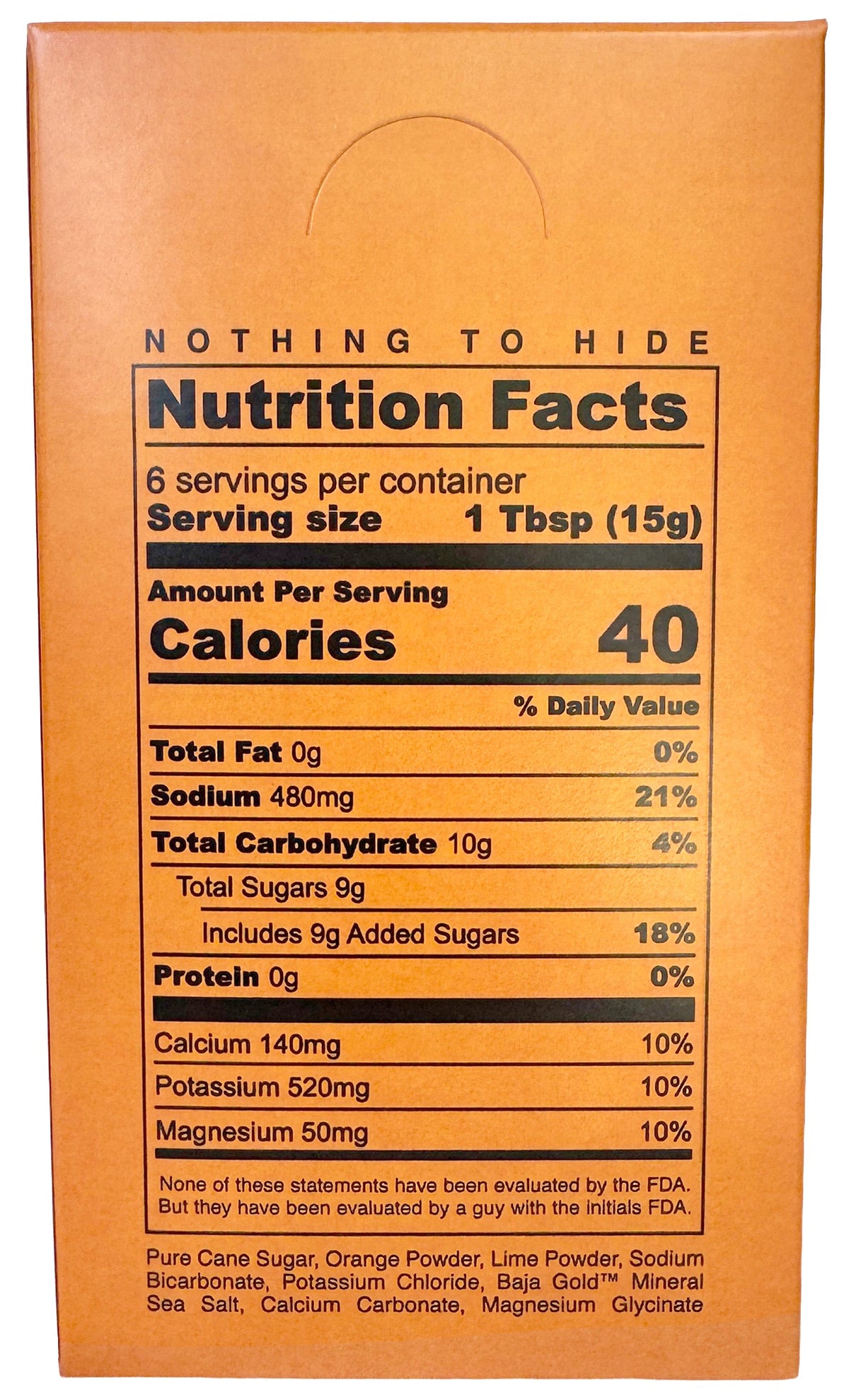 ORANGE YOU GLAD IT'S NOT CHEMICALS STICKS Nutritional Facts