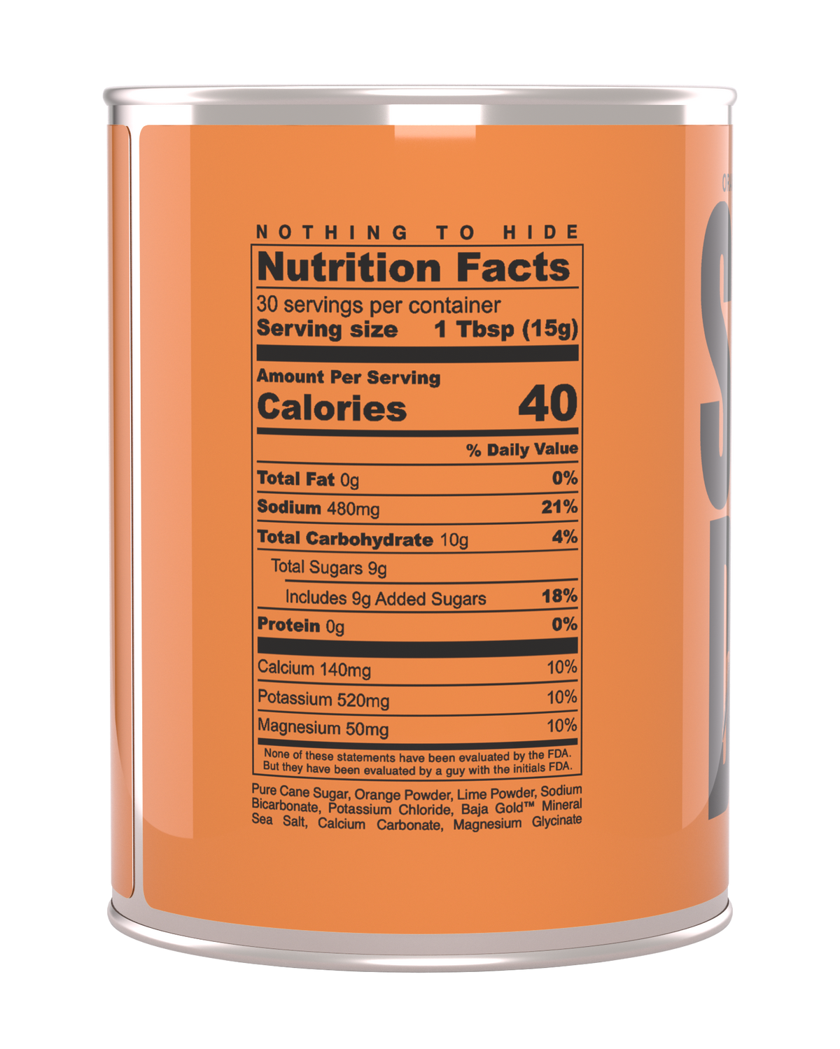 ORANGE YOU GLAD IT'S NOT CHEMICALS Nutritional Facts