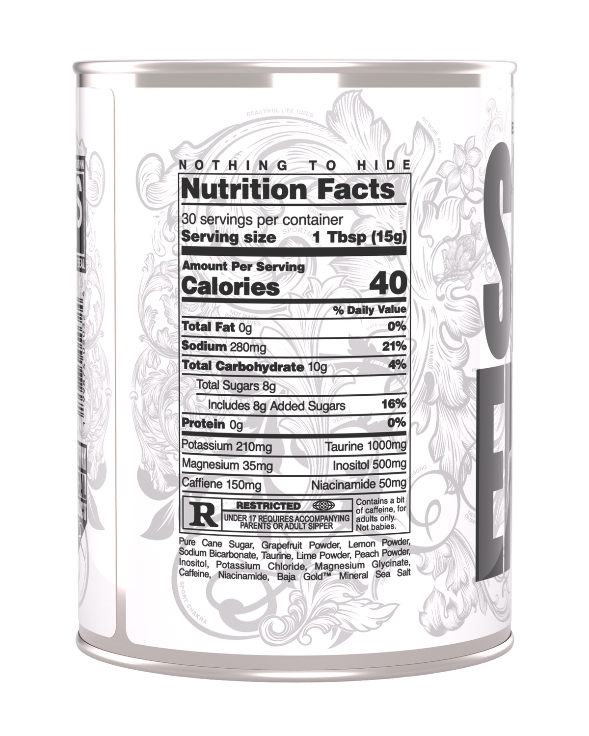 BEHOLD A PALE WHITE MONSTER Nutritional Facts